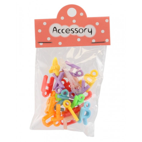 Teddies Korálky plastové srdce, písmena se šňůrkou ~ 3