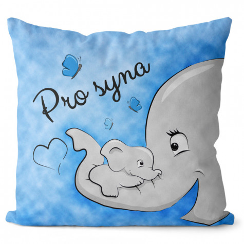 Polštář oboustranný 40 x 40 cm - Pro syna - sloni ~ 1