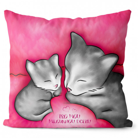 Polštář oboustranný 40 x 40 cm - Pro mou milovanou dceru - věnování maminka ~ 2