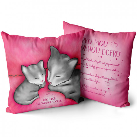 Polštář oboustranný 40 x 40 cm - Pro mou milovanou dceru - věnování maminka ~ 1