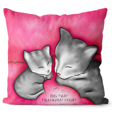 Polštář oboustranný 40 x 40 cm - Pro mou milovanou dceru - věnování táta ~ 2