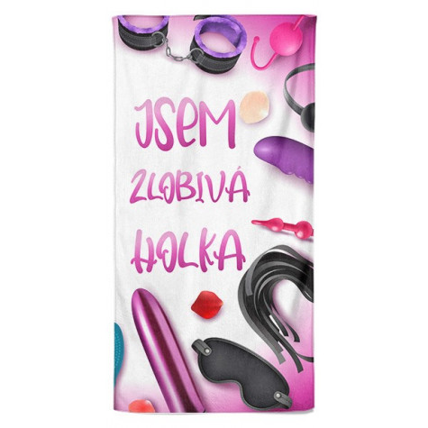 Osuška 140 x 70 cm - Zlobivá holka ~ 1