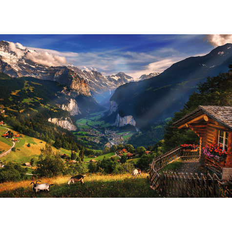 TREFL Puzzle Premium Plus Photo Odyssey: Lauterbrunnen, Švýcarsko 1000 dílků ~ 2