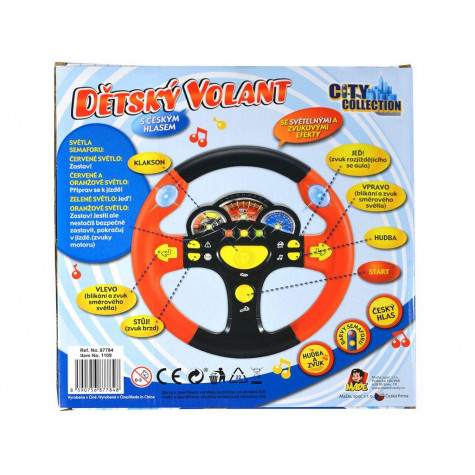 MaDe Dětský volant se světelnými a zvukovými efekty - červený ~ 5