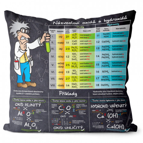 Polštář oboustranný 40 x 40 cm - Chemické názvosloví ~ 1