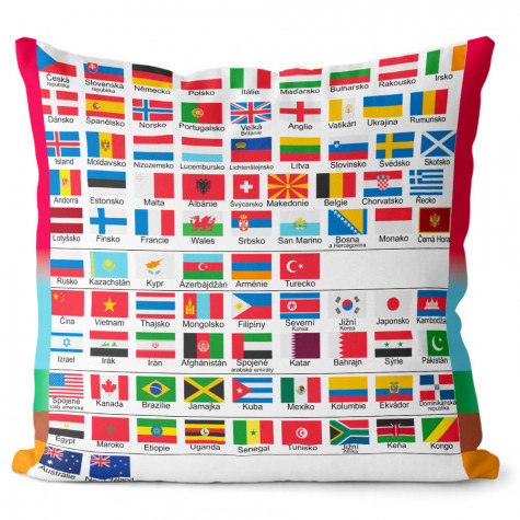 Polštář oboustranný 40 x 40 cm - Nejdůležitější vlajky ~ 1