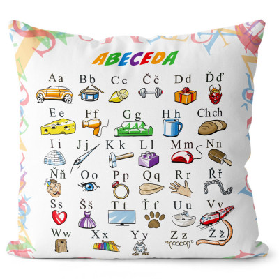 Polštář oboustranný 40 x 40 cm - Abeceda
