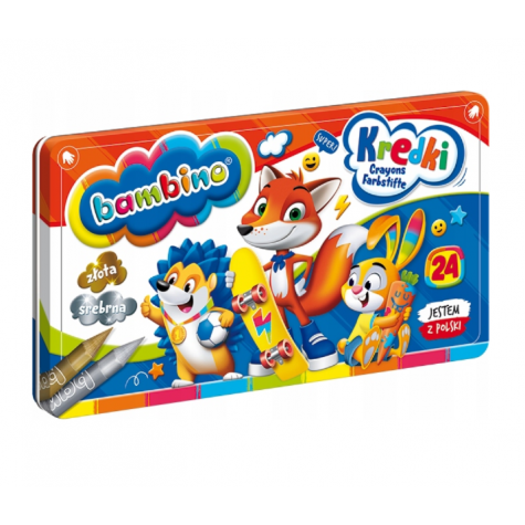 BAMBINO Voskové pastelky v kovové krabičce 24 barev ~ 1