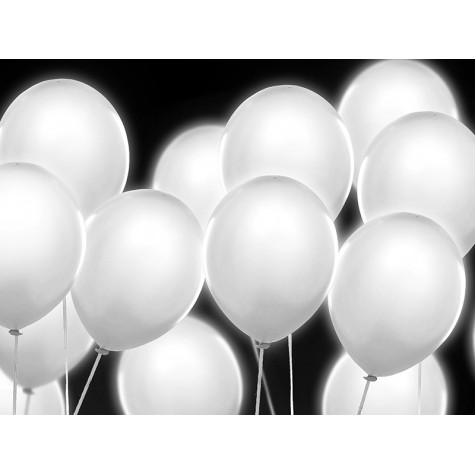 Svítící LED balónky 5 ks - bílé