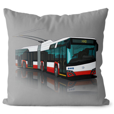 Polštář 40 x 40 cm - Trolejbus Škoda 27Tr