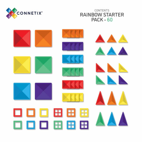 CONNETIX Rainbow Starter Pack 60 dílů ~ 6