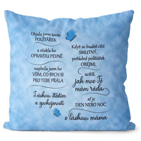 Polštář oboustranný 40 x 40 cm - Pro syna - sloni ~ 2