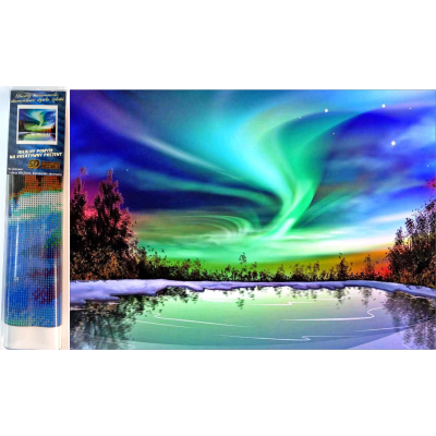 Norimpex Diamantový obrázek malování 30x40cm - Polární noc nad jezerem