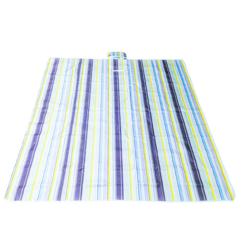 KIK Plážová pikniková deka 200x200cm proužkovaná modrá ~ 2