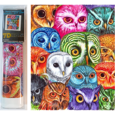 Norimpex Diamantový obrázek malování 30x40cm - Soví koláž