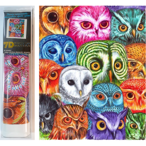 Norimpex Diamantový obrázek malování 30x40cm - Soví koláž ~ 1