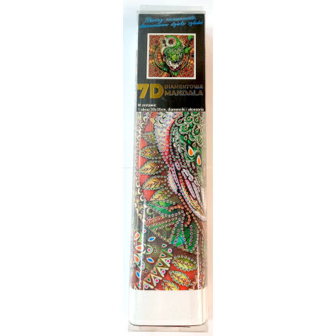 Norimpex Diamantové malování 7D obrázek 30x30cm - Sova na červené mandale ~ 3