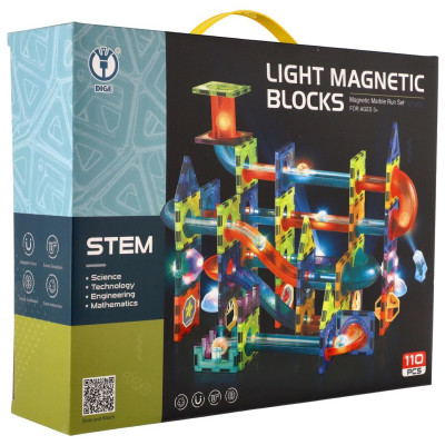 Dige Kuličková dráha magnetická 110 ks 16 kuliček + doplňky