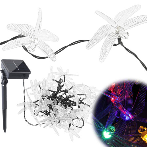 KIK Solární světelný řetěz Vážky 6,5 m 30LED multicolour ~ 1