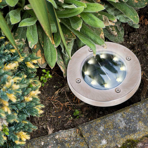 KIK Zahradní solární pozemní lampa 8LED 4ks teplá bílá ~ 2
