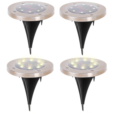 KIK Zahradní solární pozemní lampa 8LED 4ks teplá bílá ~ 3