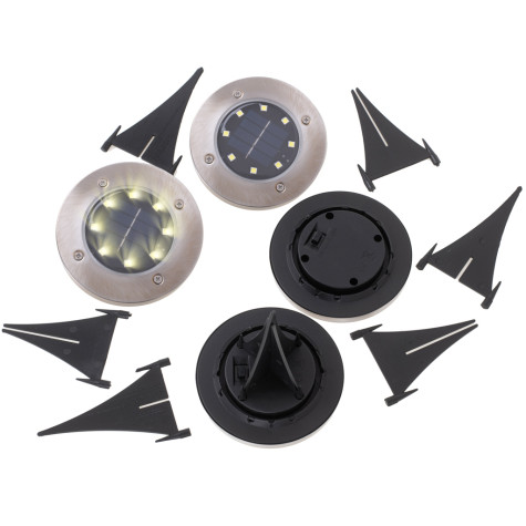 KIK Zahradní solární pozemní lampa 8LED 4ks teplá bílá ~ 4