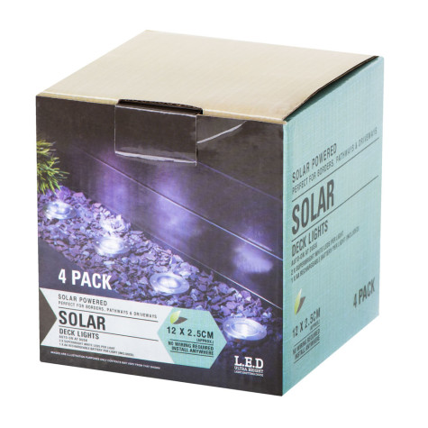 KIK Zahradní solární pozemní lampa 8LED 4ks studená bílá ~ 7