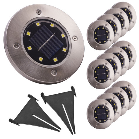 Solární zahradní pozemní LED lampa 12 ks ~ 1