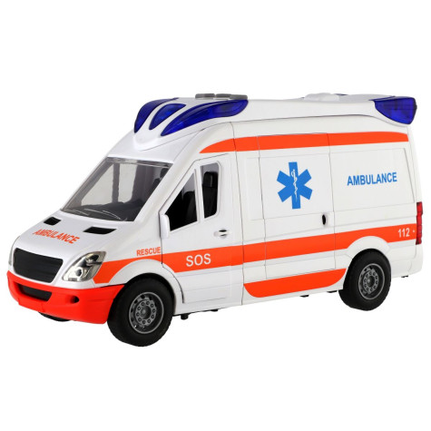 Auto ambulance plast 26cm s lehátkem na setrvačník se světlem se zvukem ~ 3