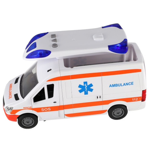 Auto ambulance plast 26cm s lehátkem na setrvačník se světlem se zvukem ~ 5
