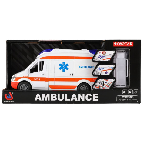 Auto ambulance plast 26cm s lehátkem na setrvačník se světlem se zvukem ~ 8