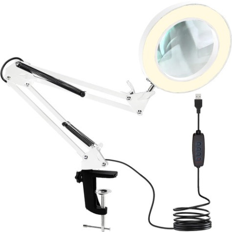 Multifunkční lampa s lupou - bílá Izoxis 23894 ~ 1