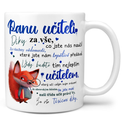Hrnek 330 ml - Panu učiteli - liška