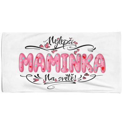 Osuška 140 x 70 cm - Nejlepší maminka - pink