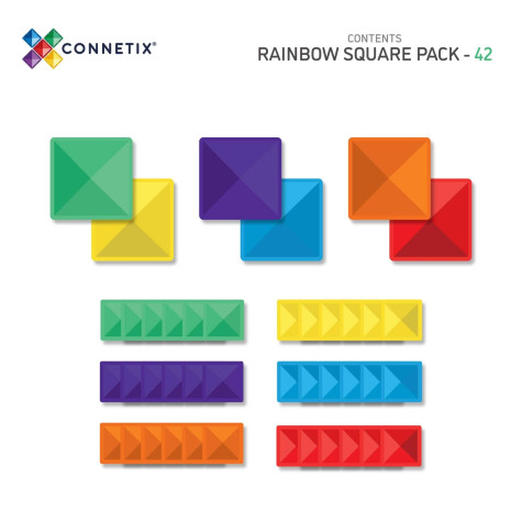 CONNETIX Rainbow Square Pack 42 dílů ~ 5