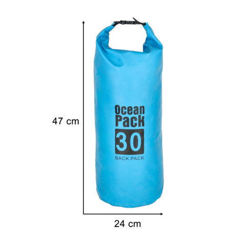Nafukovací vodotěsný vak 30 L modrý ~ 8