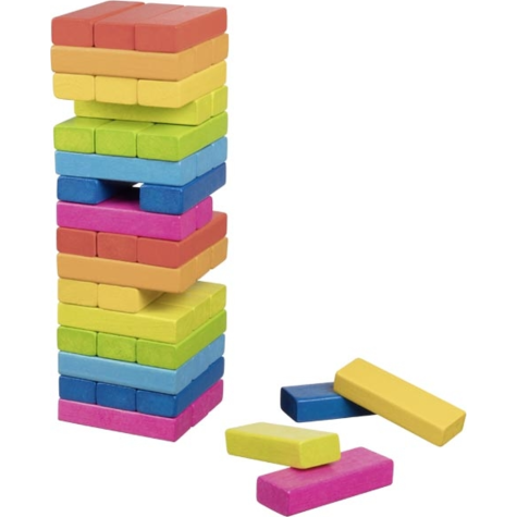 GOKI Balanční hra dřevěná věž Jenga duhová ~ 1