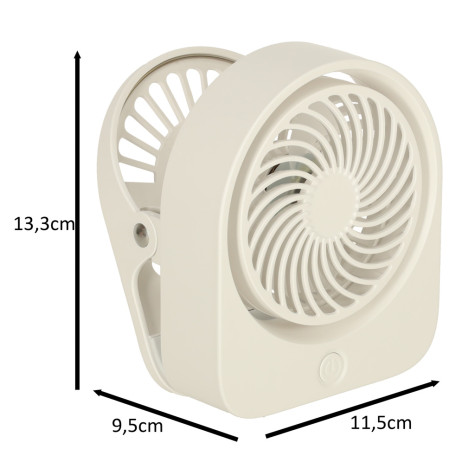 KIK Mini stolní ventilátor s klipem USB bílý ~ 4