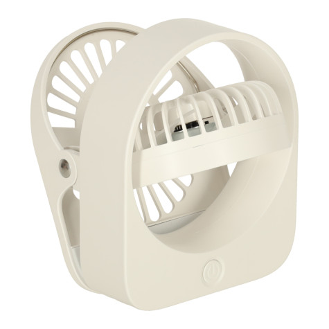 KIK Mini stolní ventilátor s klipem USB bílý ~ 6