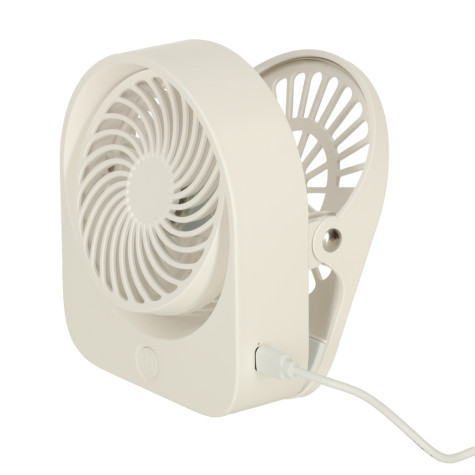 KIK Mini stolní ventilátor s klipem USB bílý ~ 9