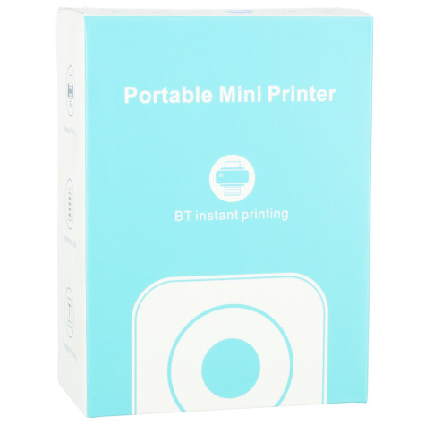 KIK Mini termotiskárna štítků USB čtvercová - modrá ~ 3