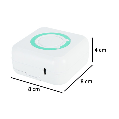KIK Mini termotiskárna štítků USB čtvercová - modrá ~ 4
