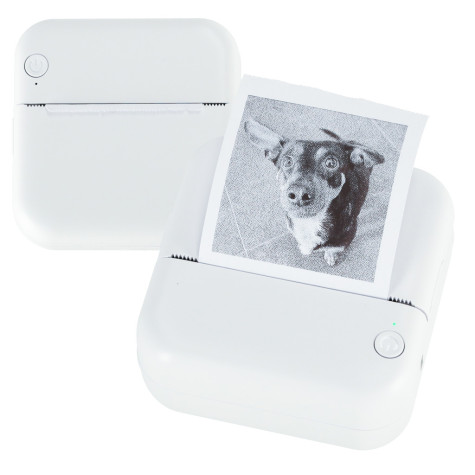 KIK Mini termotiskárna štítků USB čtvercová - modrá ~ 5