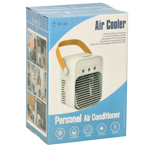 KIK Přenosný stolní multifunkční ventilátor bílý ~ 2