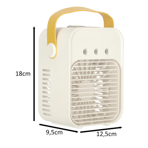 KIK Přenosný stolní multifunkční ventilátor bílý ~ 3