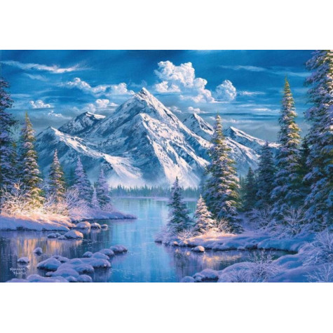 Norimpex Diamantový obrázek malování 30x40cm - Řeka v horské dolině ~ 1