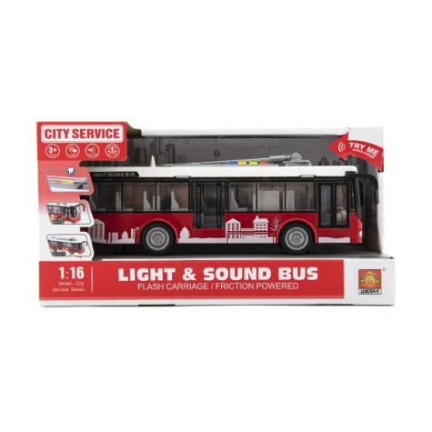 Trolejbus plast 28cm na setrvačník se světlem se zvukem ~ 4