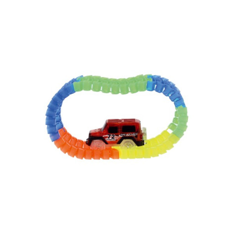Dráha svítící ve tmě + auto na baterie plast 57ks ~ 4