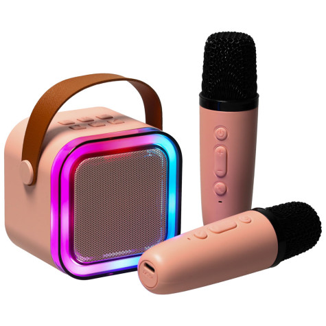 KIK Karaoke bluetooth reproduktor bezdrátový - růžový ~ 1