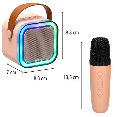 KIK Karaoke bluetooth reproduktor bezdrátový - růžový ~ 9